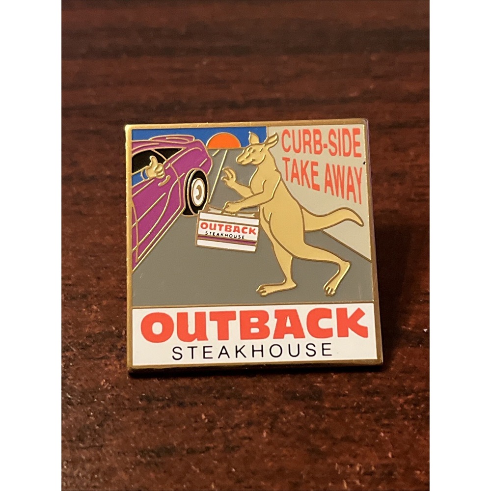 Outback Steakhouse Curb-Side‎ Take Away Kangaroo Lapel Hat Pin